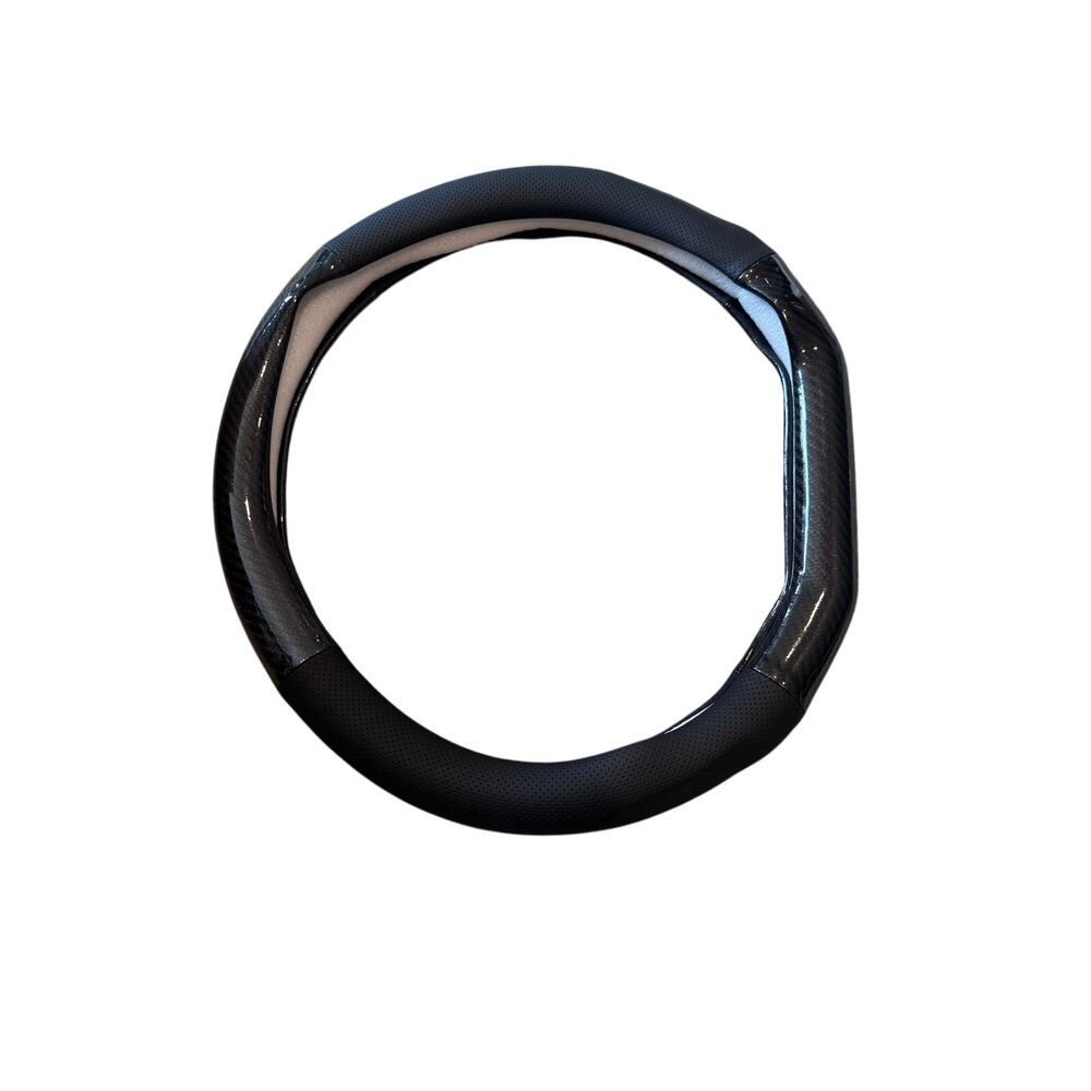 Universal Black D-Shape Steering Wheel Cover – Flat Bottom Style – New